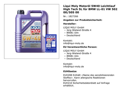Liqui moly motoröl 5w40 - moly,